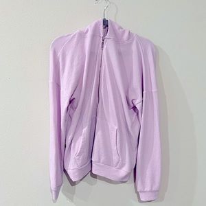Lilac waffle hoodie zip up